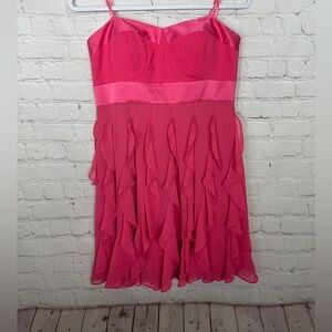 BCBGeneration Womens pink Ruffled seam strapless pink‎ dress, sz 6, NWT